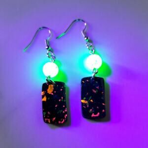 Handmade ' Laser Tag ' UV Reactive Earrings